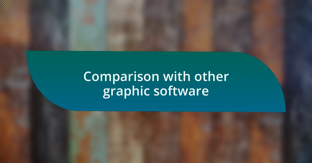Comparison with other graphic software