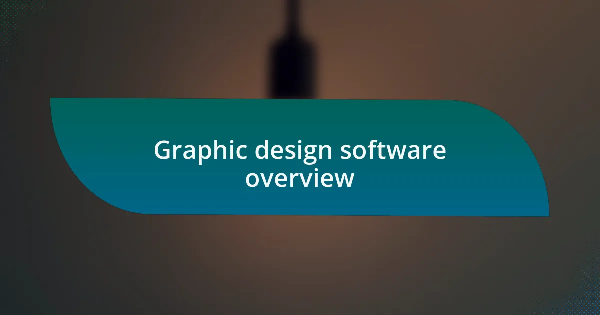Graphic design software overview