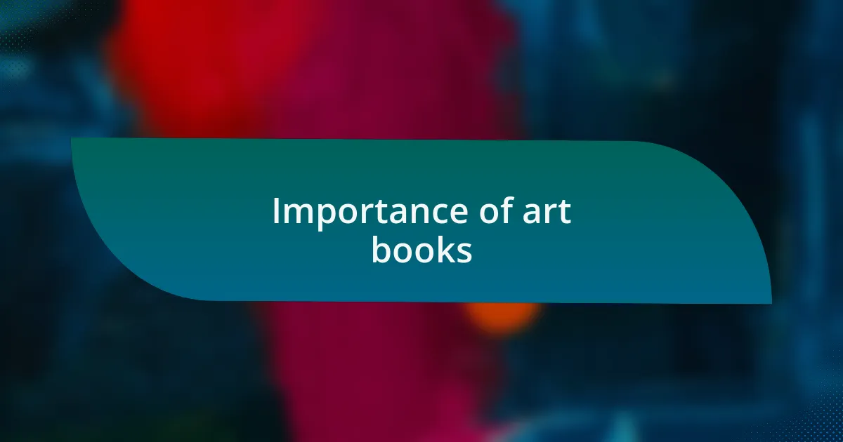 Importance of art books