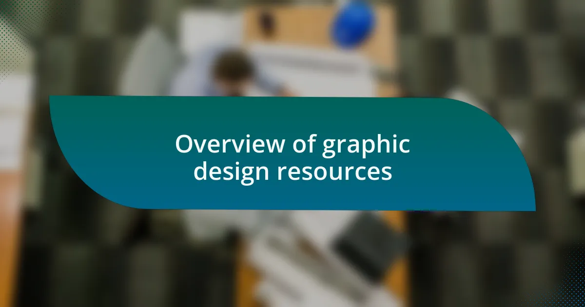 Overview of graphic design resources