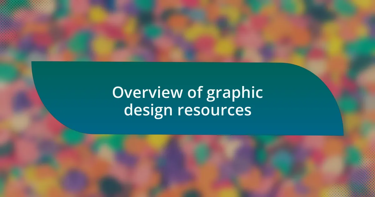 Overview of graphic design resources